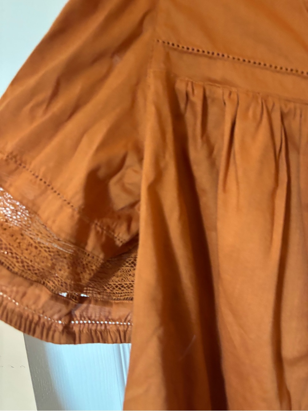 Wonderly Rust Button-Front Peasant Blouse - Picture 3 of 4